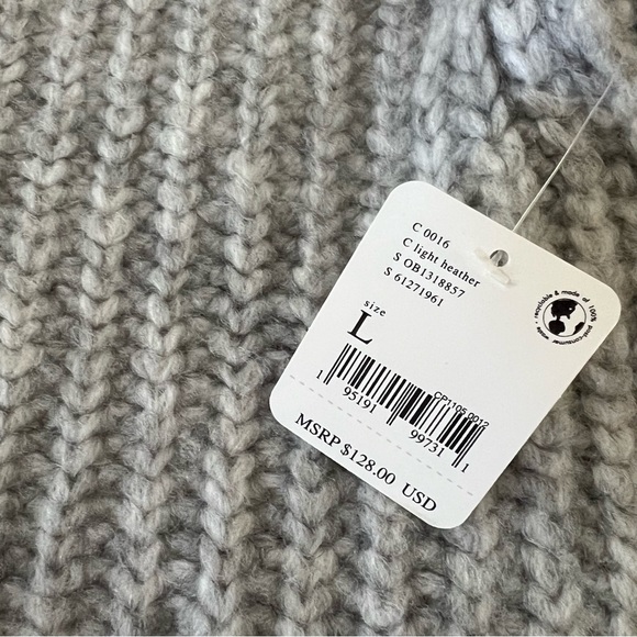 Free People NWT Blue Bell V-Neck Oversized Sweater ~ Gray ~ L - Picture 9 of 16